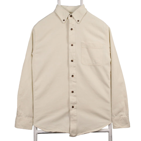 Croft & Barrow 90's Button Up Long Sleeve Shirt Small Beige Cream