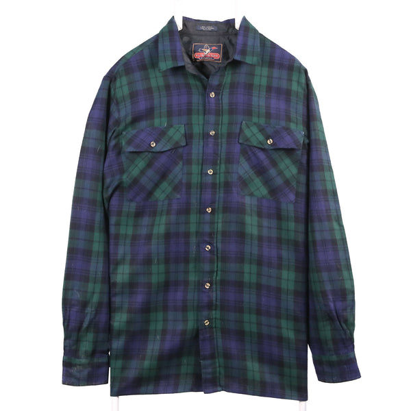 Back Packer 90's Long Sleeve Button Up Check Shirt XLarge Green