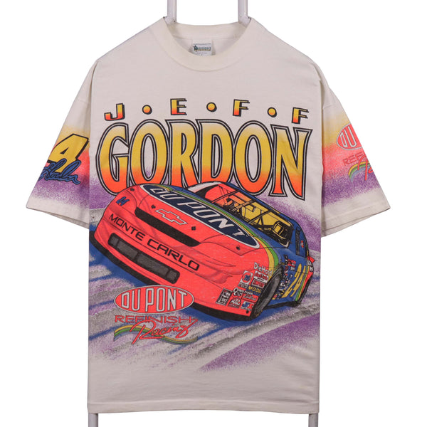 Motorsport Traditions 90's Jeff Gordon Nascar All over print T Shirt Large White