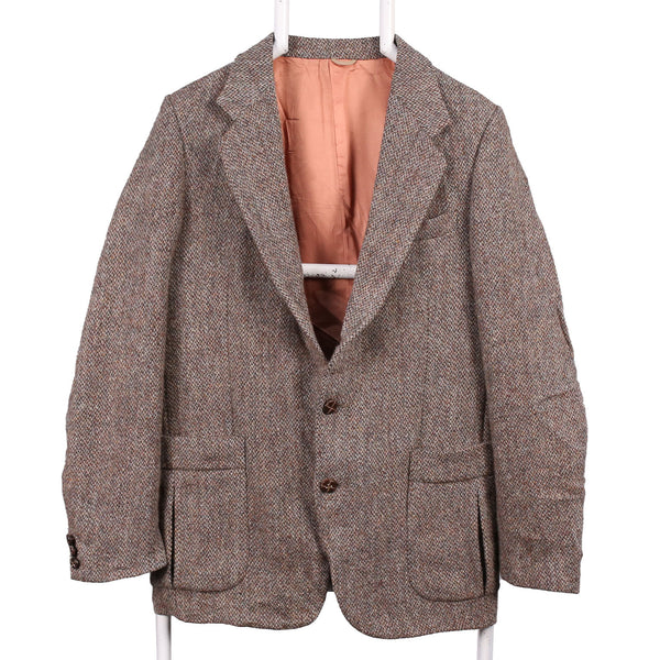 Harris Tweed 90's Tweed Wool Jacket Blazer Medium Tan Brown