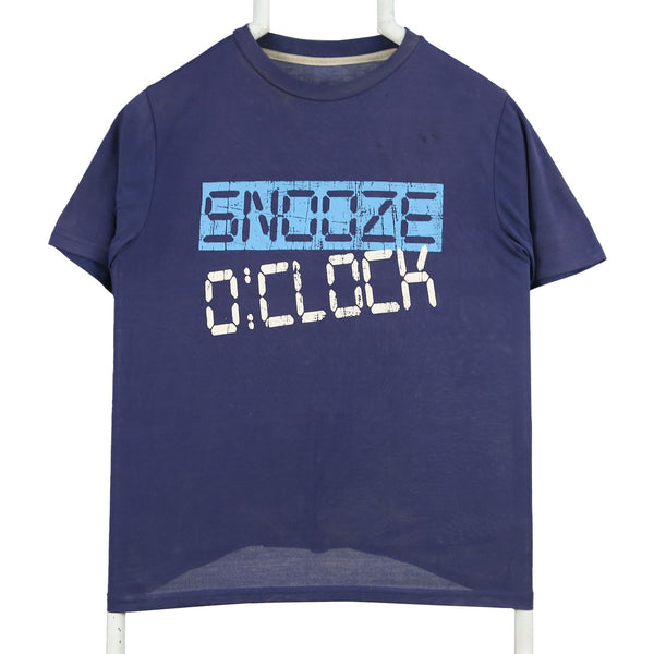 Vintage club 90's Snooze Oclock Short Sleeve Crewneck T Shirt Small (missing sizing label) Blue