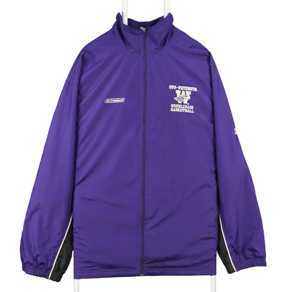 Reebok 90's College Zip Up Windbreaker Jacket XLarge Purple