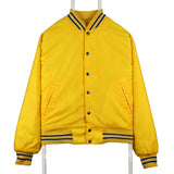 American Fit 90's Nylon Bomber Back Print Varsity Jacket Medium (missing sizing label) Yellow