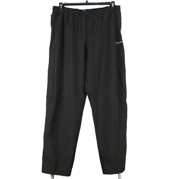 Reebok 90's Elasticated Waistband Drawstrings Spellout Logo Joggers / Sweatpants Medium Black