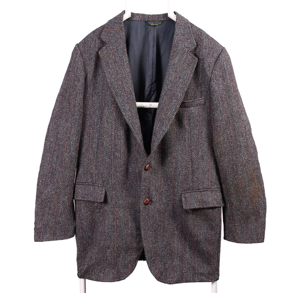 Harris Tweed 90's Tweed Wool Jacket Button Up Blazer XLarge (missing sizing label) Grey