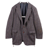 Harris Tweed 90's Tweed Wool Jacket Button Up Blazer XLarge (missing sizing label) Grey