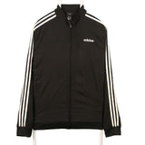 Adidas 90's Lightweight Striped Zip Up Windbreaker Jacket Large Black