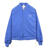 Auburn 90's Bomber Button Up Nylon Sportswear Varsity Jacket Large Blue