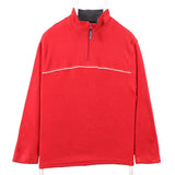 Nautica Jeans 90's Quarter Zip Warm Fleece Jumper Large Red