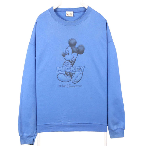 Walt Disney World 90's Mickey Mouse Crewneck Sweatshirt XLarge Blue