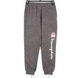 Champion 90's Spellout Logo Drawstring Elasticated Waistband Joggers / Sweatpants XLarge Grey