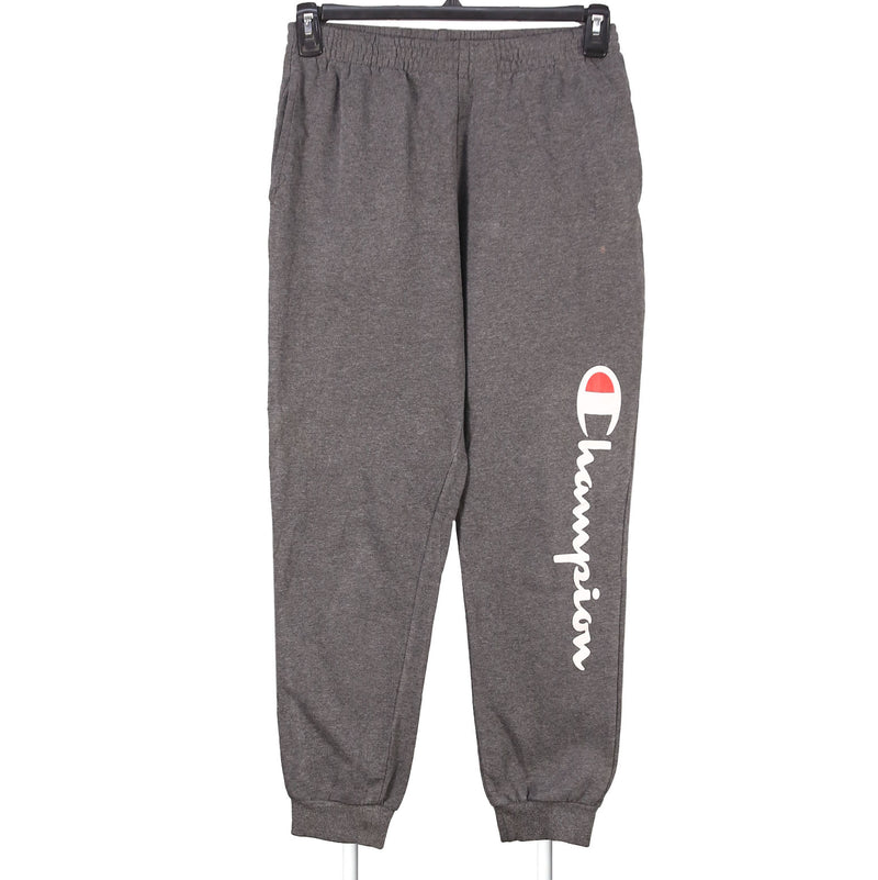 Champion 90's Spellout Logo Drawstring Elasticated Waistband Joggers / Sweatpants XLarge Grey