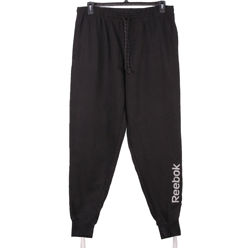 Reebok 90's Spellout Logo Drawstring Elasticated Waistband Joggers / Sweatpants XLarge Black