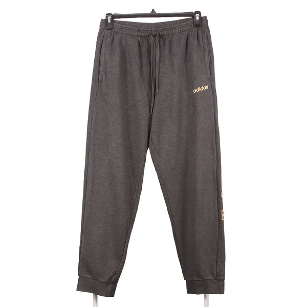 Adidas 90's Spellout Logo Drawstring Elasticated Waistband Joggers / Sweatpants XLarge Grey