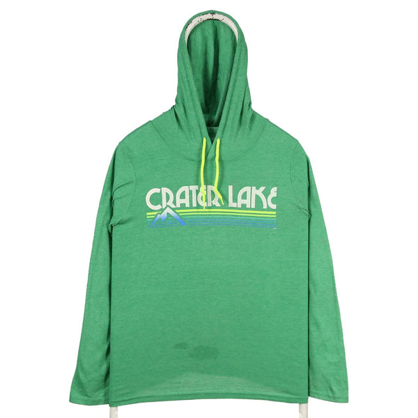 Anvil 90's Crater Lake Pullover Hoodie Small Green