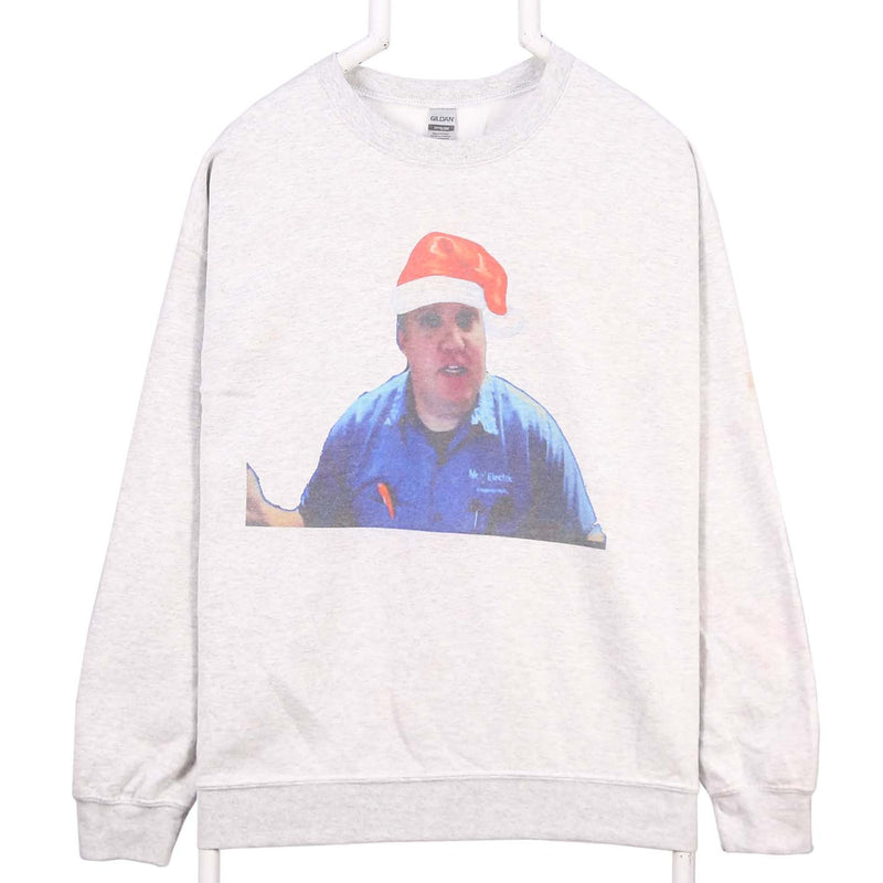 Gildan 90's Peter Kay Christmas Crewneck Sweatshirt Large White