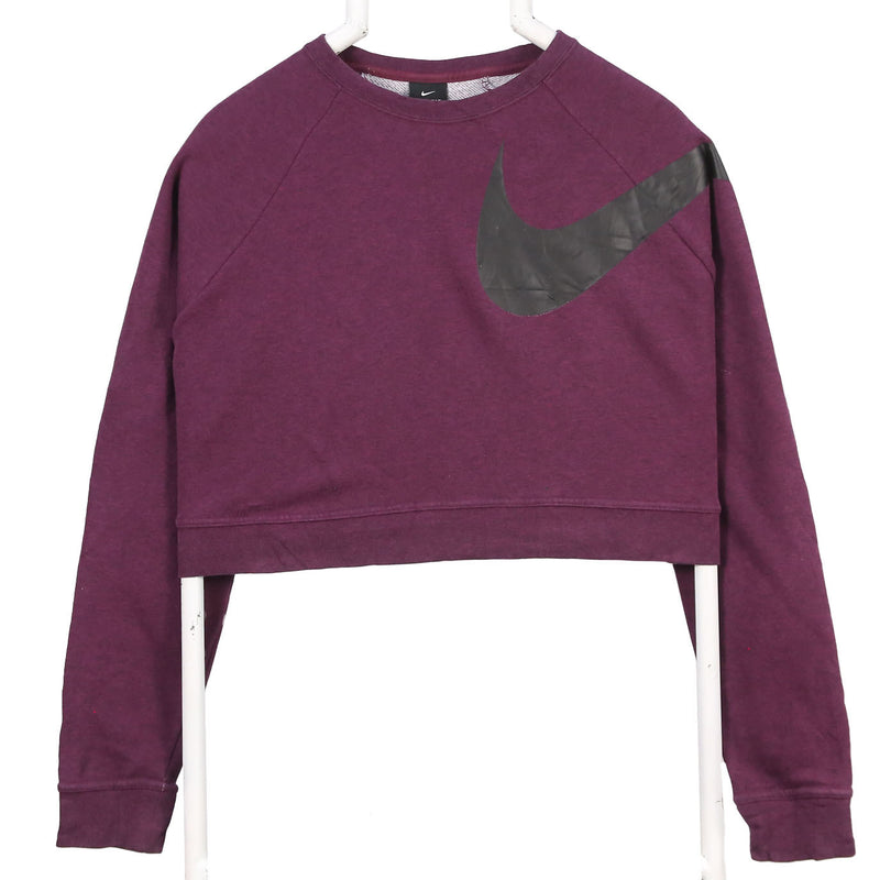 Nike 90's Cropped Gym Crewneck Sweatshirt Small Purple