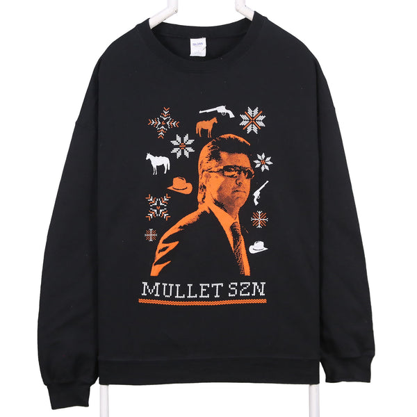 Gildan 90's Mullet Szn Crewneck Sweatshirt XLarge Black