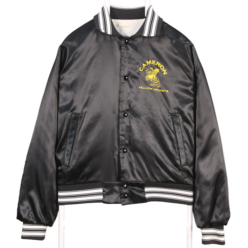 Vintage club 90's Nylon Sportswear Long Sleeve Varsity Jacket Medium (missing sizing label) Black