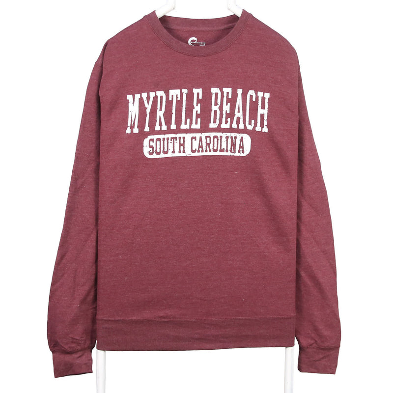 Coastalwell 90's Myrtle Beach State Crewneck Sweatshirt XLarge Burgundy Red