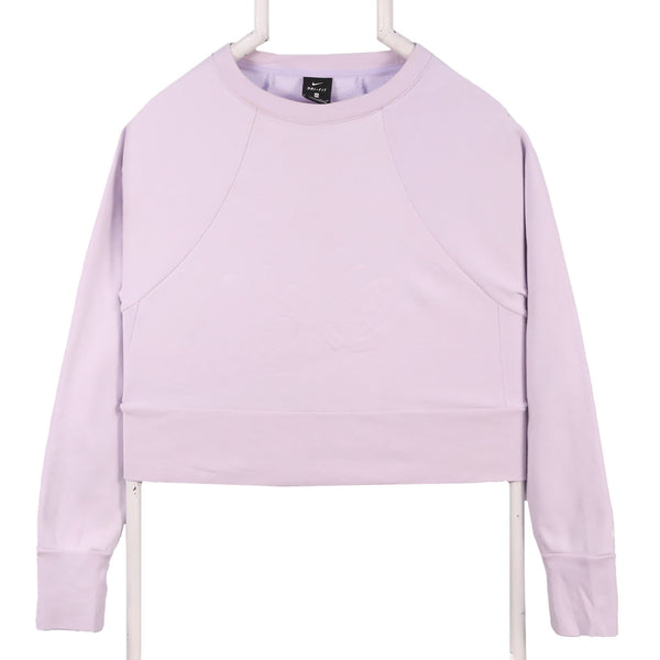 Nike 90's Cropped Spellout Logo Crewneck Sweatshirt XSmall Pink