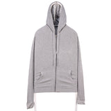 Vince 90's Hooded Zip Up Knitted Hoodie Small Grey