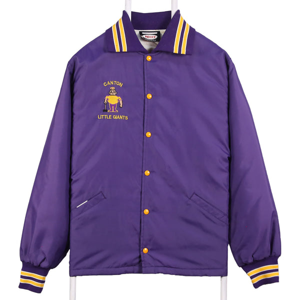 CANTON 90's College Letterman Button Up Varsity Jacket XLarge (missing sizing label) Purple