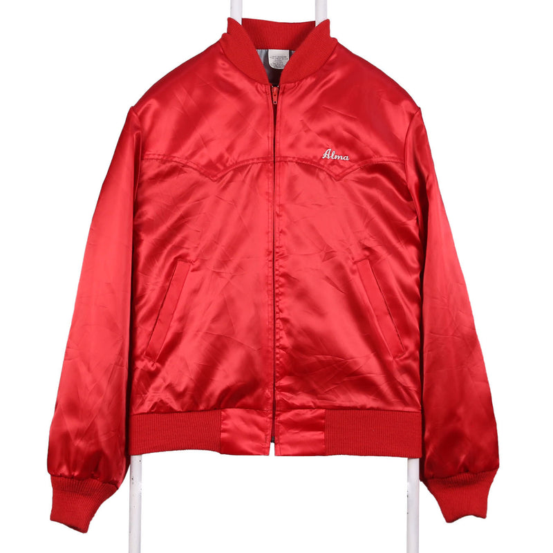 Mountain 90's Zip Up Nylon Sportswear Varsity Jacket Large Red