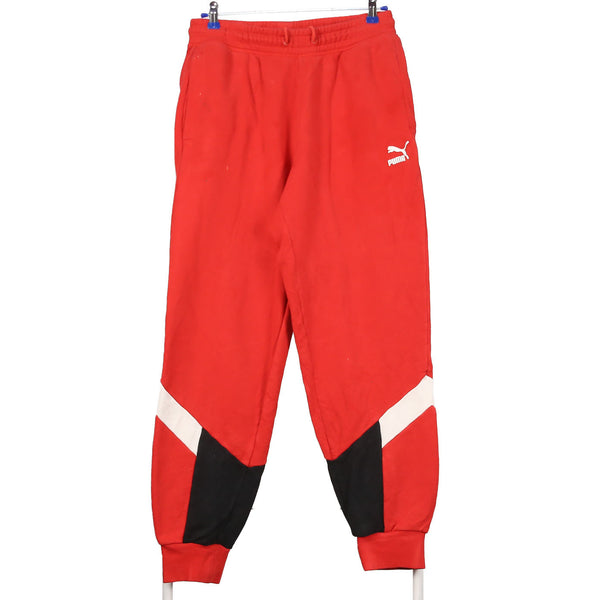 Puma 90's Drawstring Elasticated Waistband Joggers / Sweatpants Medium Red