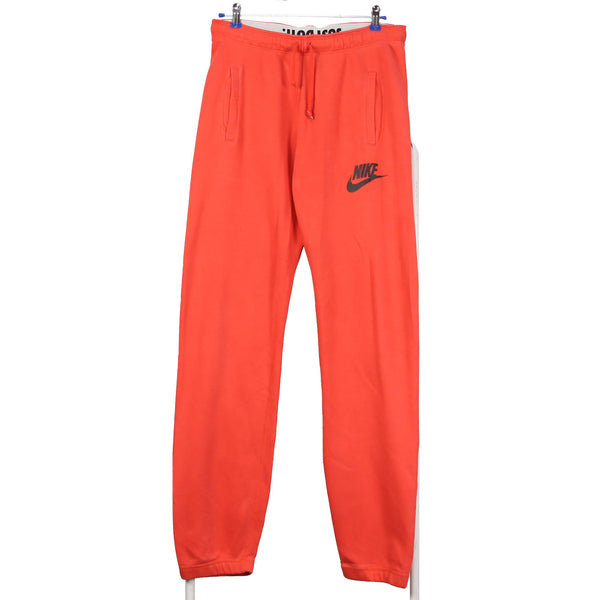 Nike 90's Drawstring Elasticated Waistband Spellout Logo Joggers / Sweatpants Small Orange