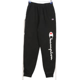 Champion 90's Drawstring Elasticated Waistband Spellout Logo Joggers / Sweatpants XLarge Black