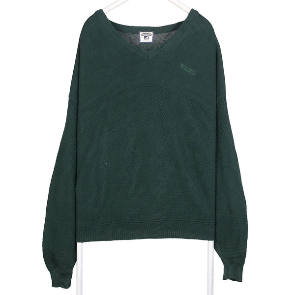 Lee 90's Knitted V Neck Jumper / Sweater XLarge Green