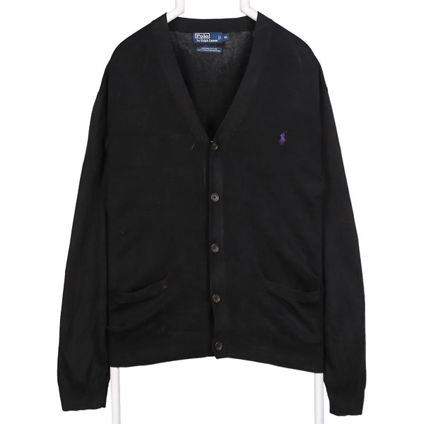 Polo by Ralph Lauren 90's Knitted Button Up Cardigan XLarge Black