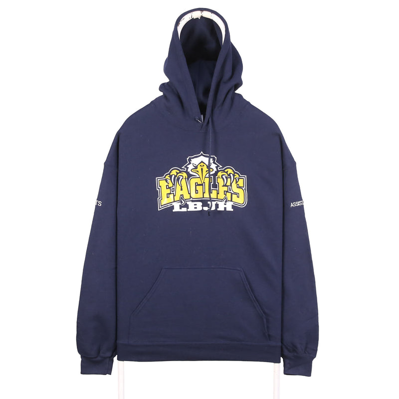 Gildan 90's Eagles Pullover Hoodie Large Blue