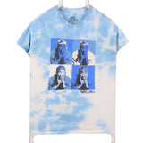 Poetic Justice 90's Tupac Tie Dye Spellout Logo T Shirt Small Blue