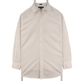 Tommy Hilfiger 90's Long Sleeve Button Up Plain Shirt Large (missing sizing label) White
