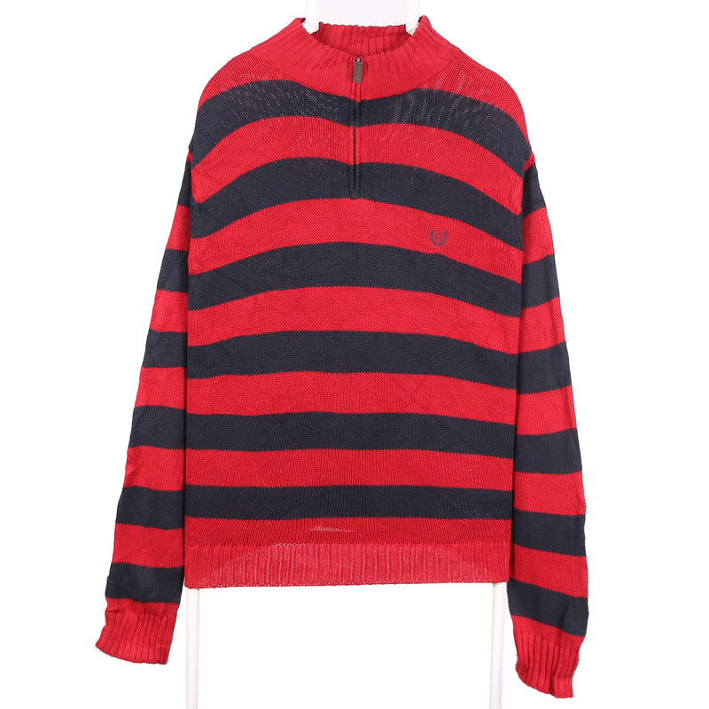 Chaps 90's Knitted Striped Jumper / Sweater XLarge Blue