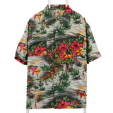 CALIFORNIA 90's Hawaii Short Sleeve Button Up Shirt XLarge Grey