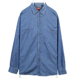 Wrangler 90's Denim Long Sleeve Button Up Shirt XLarge Blue