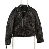 Wilson 90's Heavyweight Zip Up Leather Jacket Medium Black
