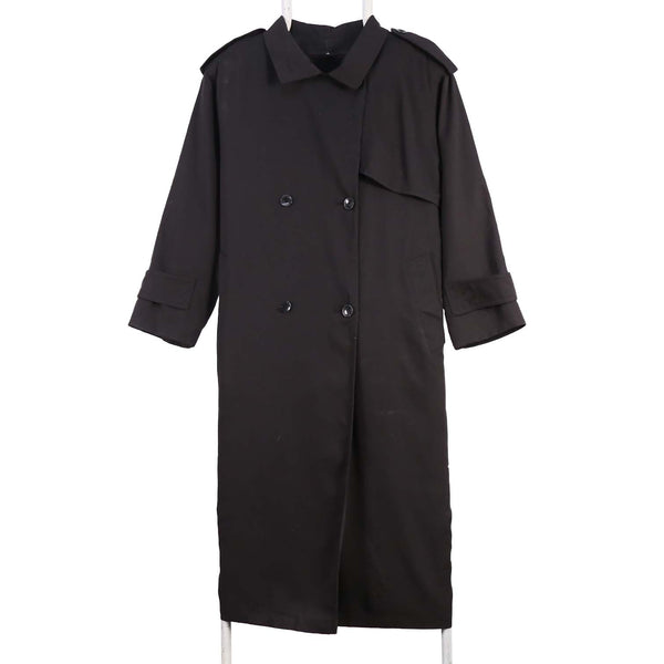 London Fog 90's Double Breasted Trench Coat XLarge Black