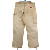 Dickies 90's Carpenter Workwear Denim Trousers / Pants 38 Beige Cream