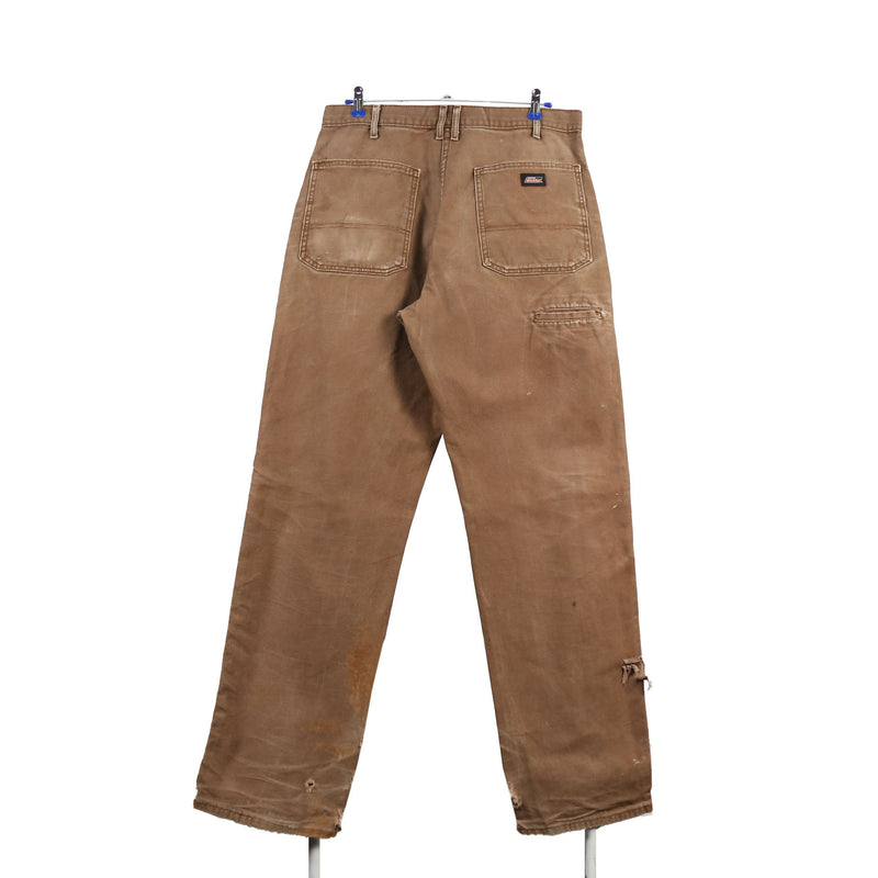 Dickies 90's Carpenter Workwear Denim Straight Leg Trousers / Pants 34 Brown