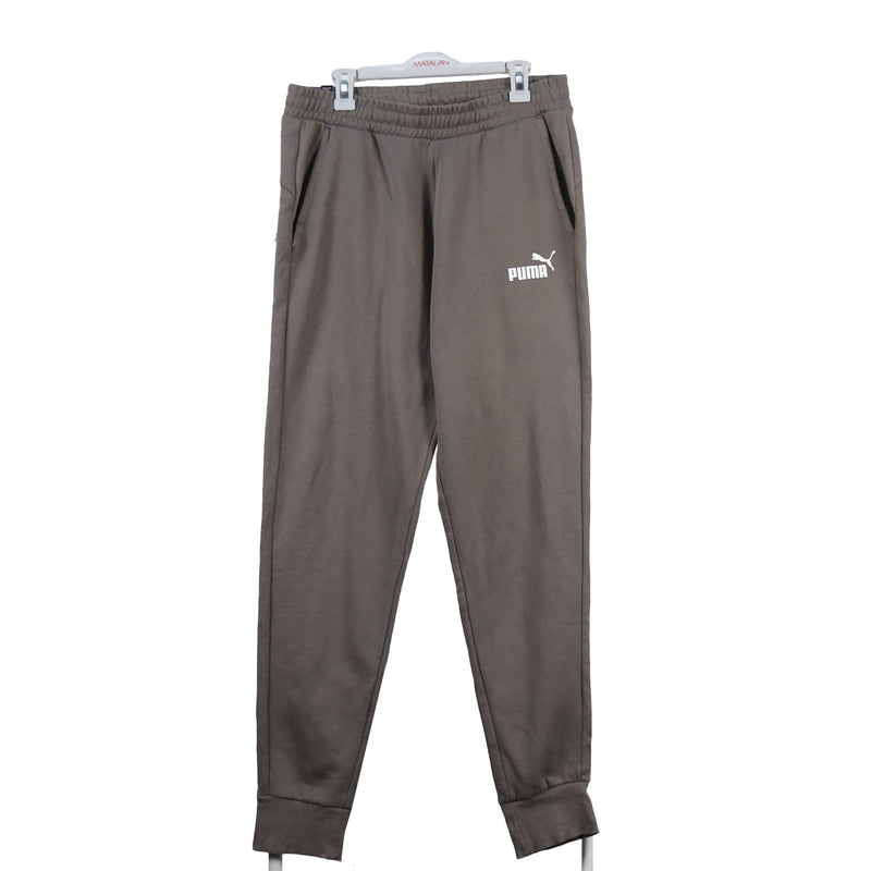 Puma 90's Elasticated Waistband Spellout Logo Joggers / Sweatpants Large Grey