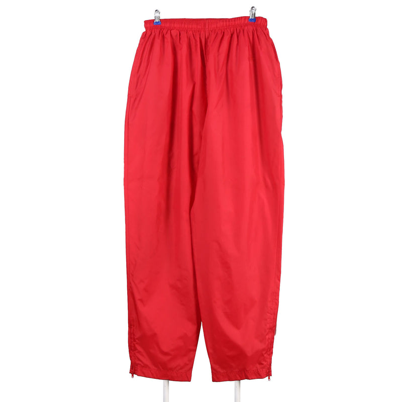 Champion 90's Elasticated Waistband Drawstrings Nylon Sportswear Joggers / Sweatpants Large Red