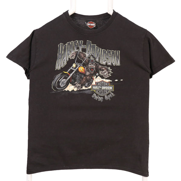 Harley Davidson 90's Spellout Short Sleeve Button Up T Shirt XSmall (missing sizing label) Black