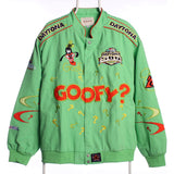 Nascar 90's Goofy Button Up Nascar Jacket Large Green