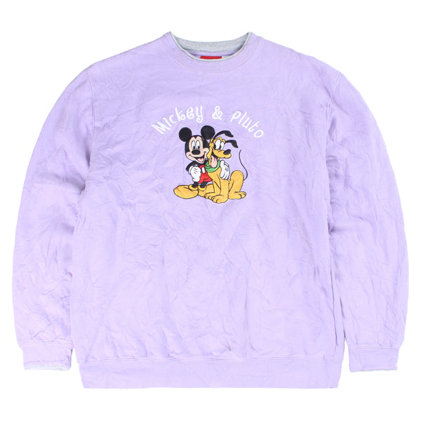 Disney  Mickey & Pluto Sweatshirt Medium Purple