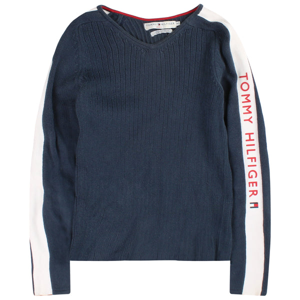 Tommy Hilfiger  Spellout Knitted Crewneck Jumper / Sweater Small Navy Blue