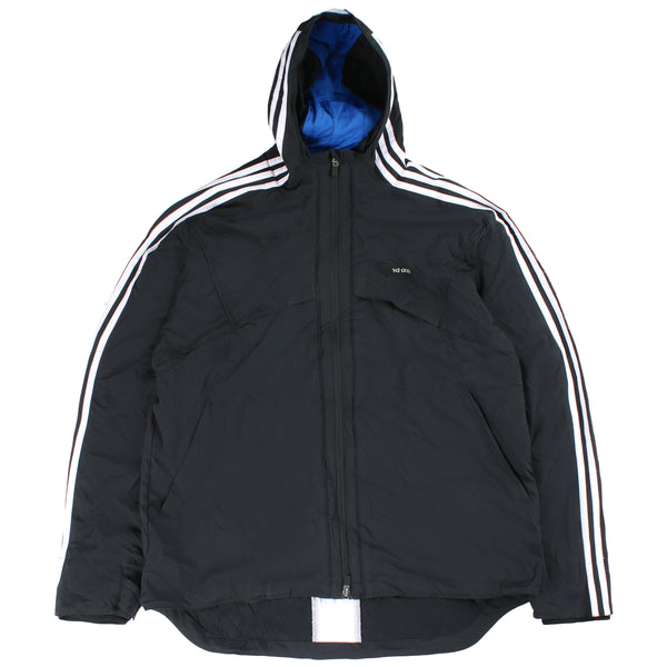 Adidas  Hooded Waterproof Full Zip Up Windbreaker Jacket Large Black